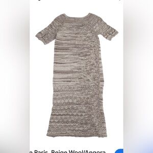 Chloe Paris. Wool/angora knit jacquard short sleeve  Dress. Size XS.